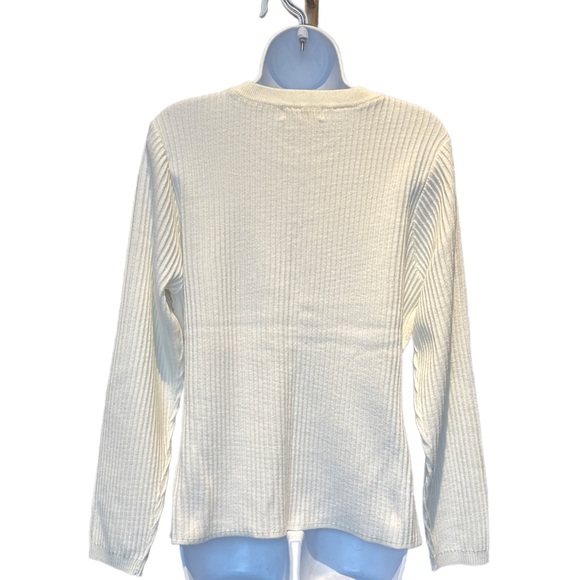 Nanette Lepore | Bow Front Long Sleeve Ribbed Peplum Sweater - Picture 4 of 7